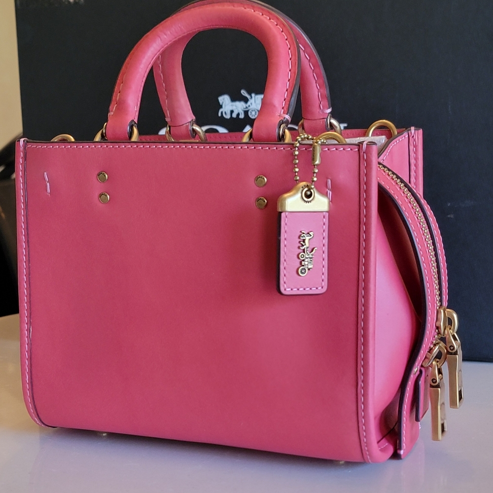 COACH ROGUE 17 Color Bright Carmine w/Brass Hardware. NEW WITH TAGS